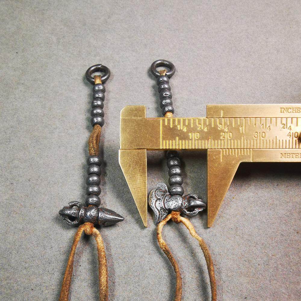 5mm Cold Iron Prayer Bead Counters with Kila and Kartika Pendant - Gandhanra-ART