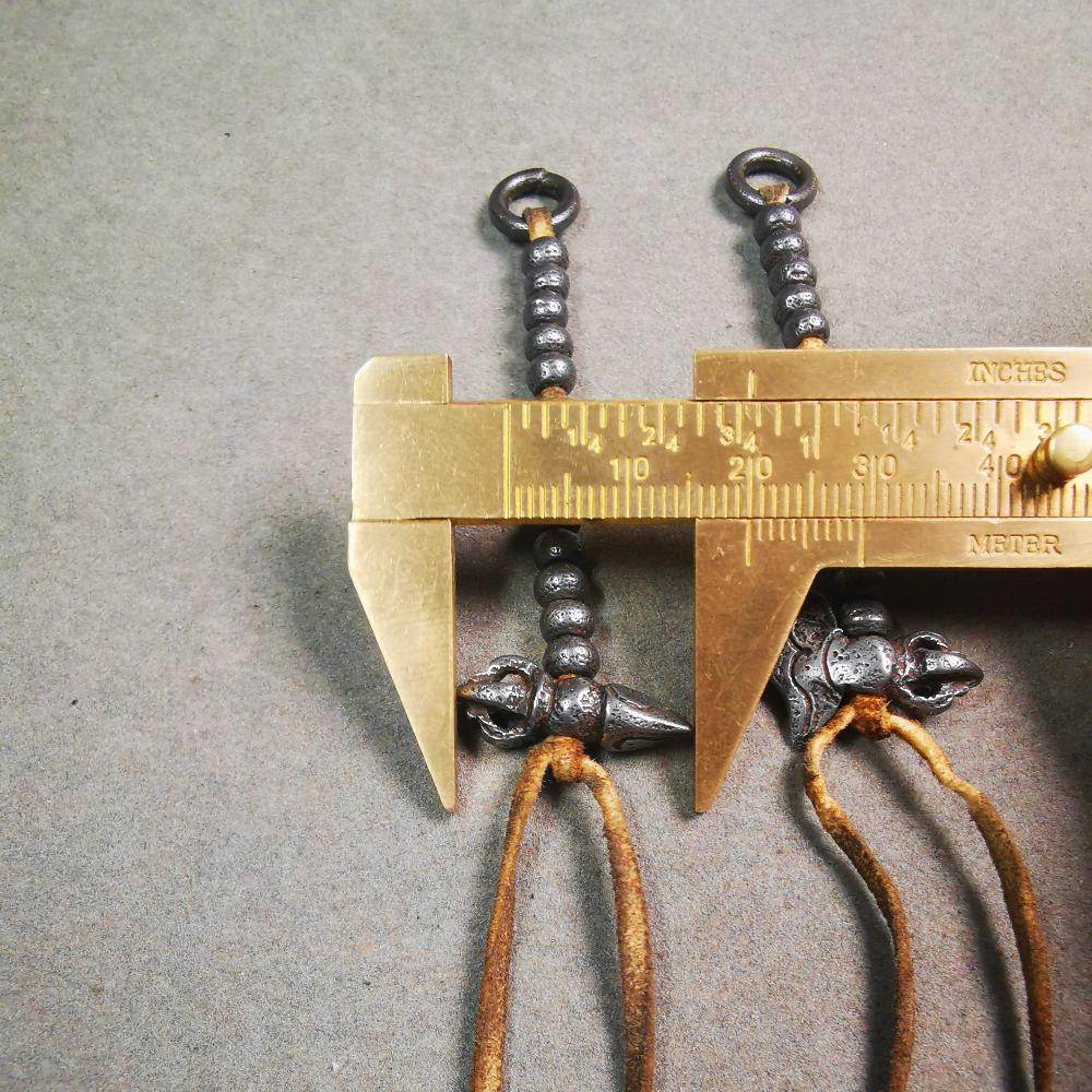 5mm Cold Iron Prayer Bead Counters with Kila and Kartika Pendant - Gandhanra-ART