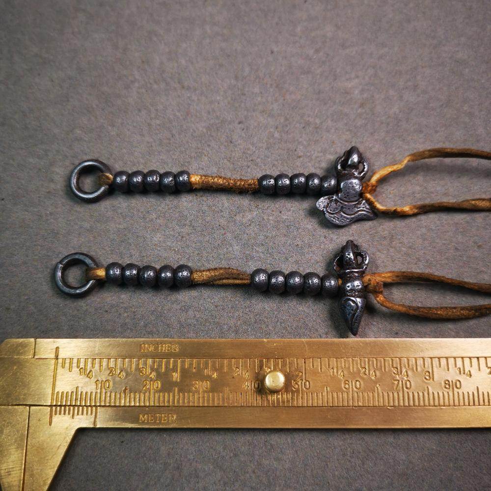 5mm Cold Iron Prayer Bead Counters with Kila and Kartika Pendant - Gandhanra-ART