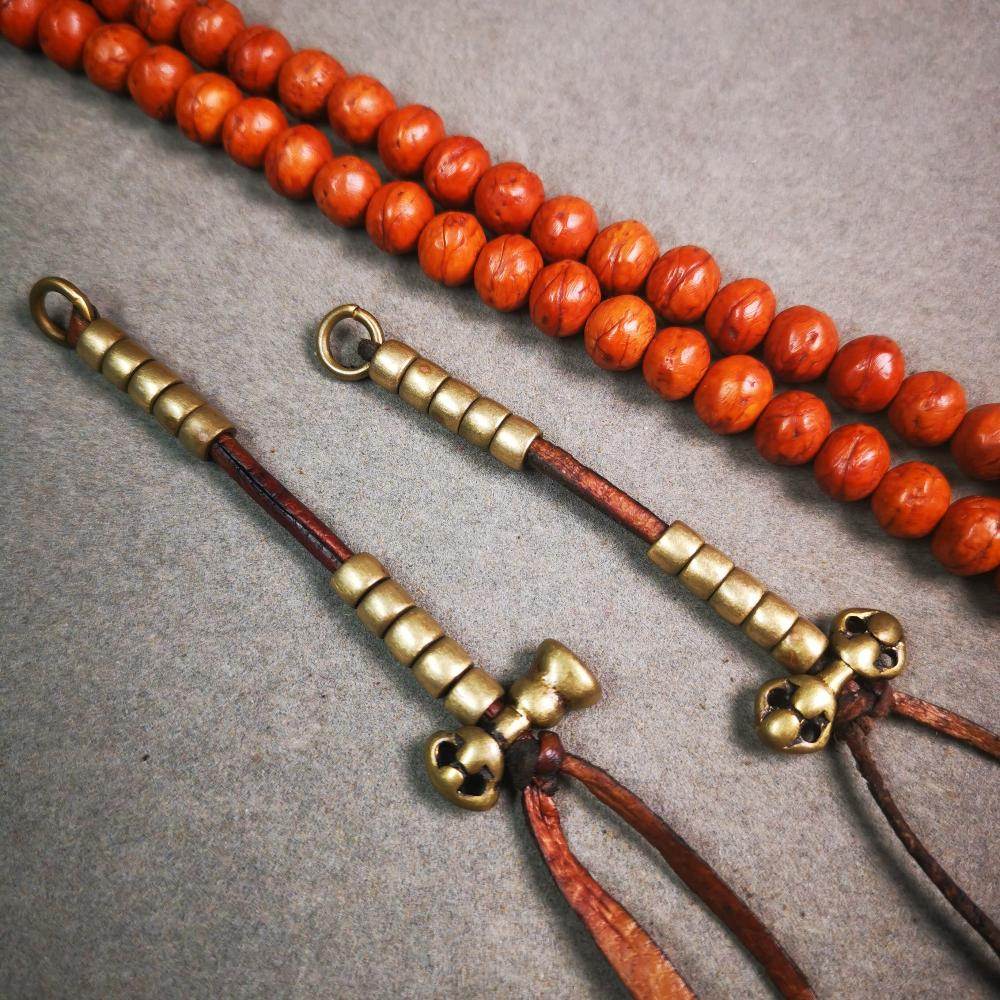 5mm Brass Prayer Bead Counters with Dorje Bell Pendant - Gandhanra-ART