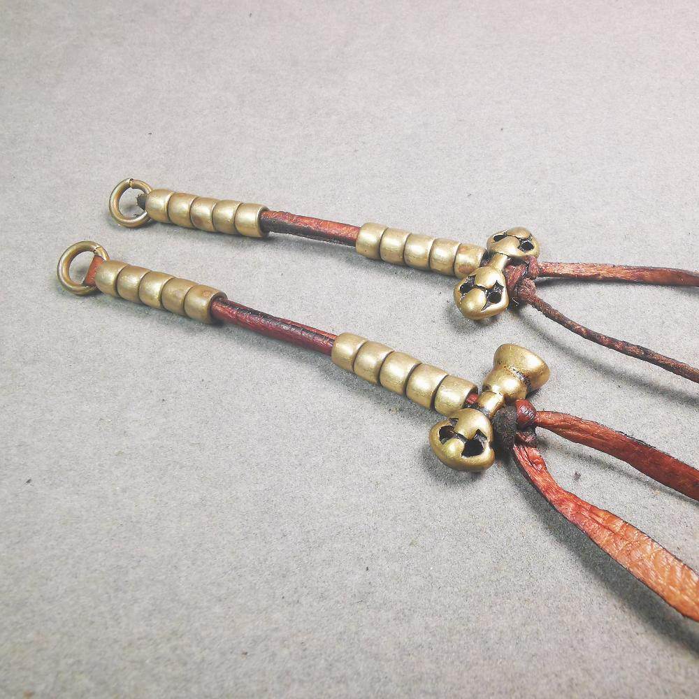 5mm Brass Prayer Bead Counters with Dorje Bell Pendant - Gandhanra-ART