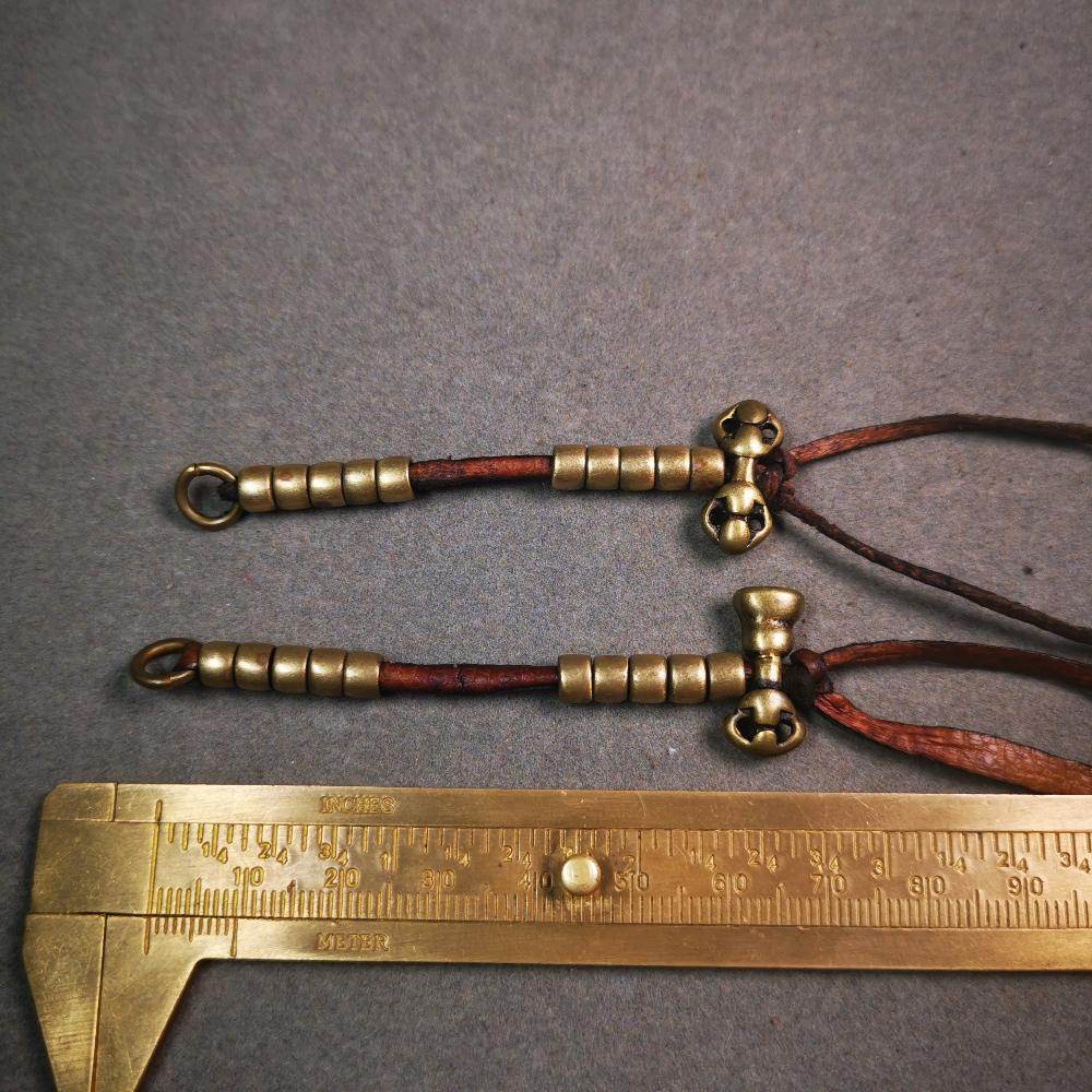 5mm Brass Prayer Bead Counters with Dorje Bell Pendant - Gandhanra-ART