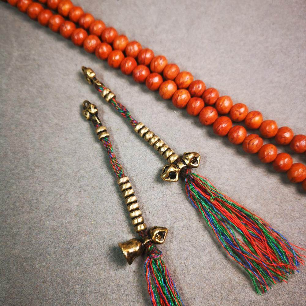 5mm Brass Prayer Bead Counters with Dorje Bell Pendant - Gandhanra-ART