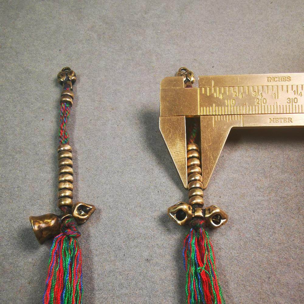 5mm Brass Prayer Bead Counters with Dorje Bell Pendant - Gandhanra-ART