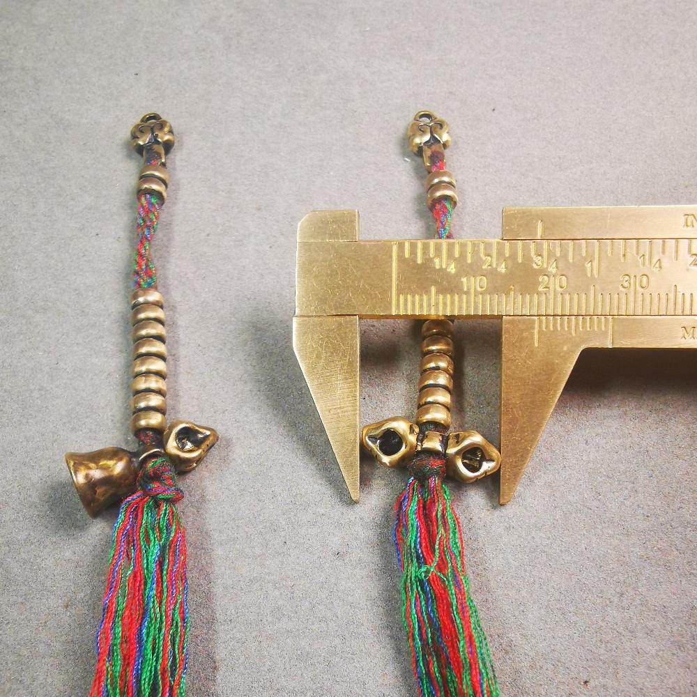 5mm Brass Prayer Bead Counters with Dorje Bell Pendant - Gandhanra-ART