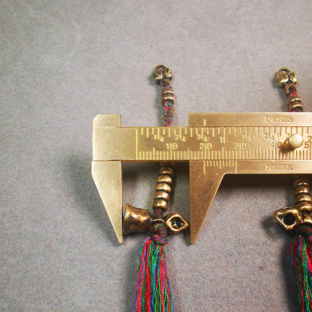 5mm Brass Prayer Bead Counters with Dorje Bell Pendant - Gandhanra-ART