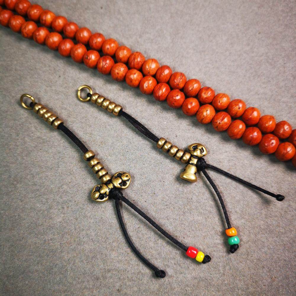 5mm Brass Prayer Bead Counters with Dorje Bell Pendant - Gandhanra-ART