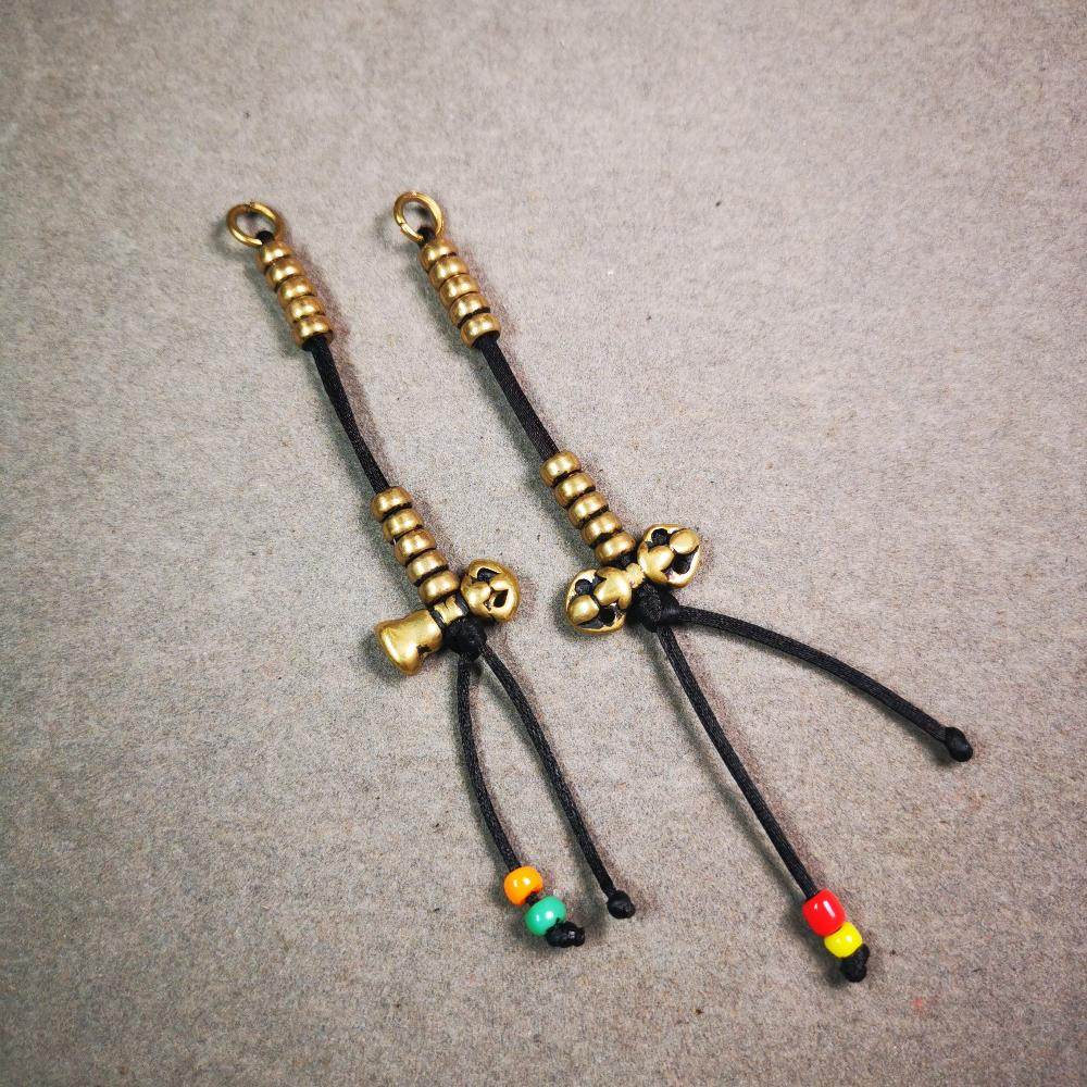 5mm Brass Prayer Bead Counters with Dorje Bell Pendant - Gandhanra-ART