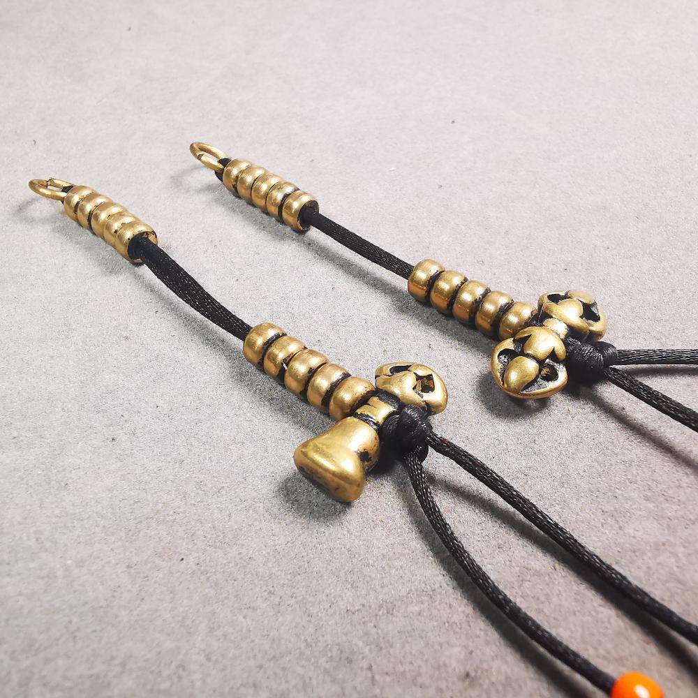 5mm Brass Prayer Bead Counters with Dorje Bell Pendant - Gandhanra-ART