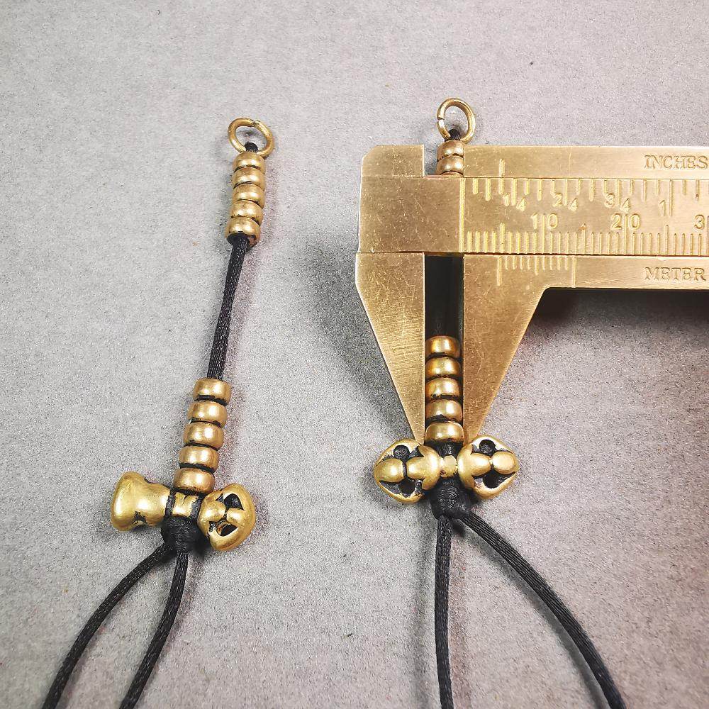 5mm Brass Prayer Bead Counters with Dorje Bell Pendant - Gandhanra-ART