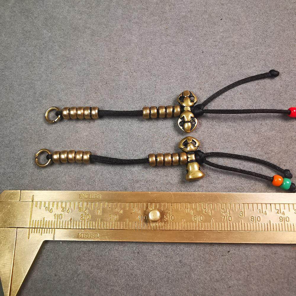 5mm Brass Prayer Bead Counters with Dorje Bell Pendant - Gandhanra-ART