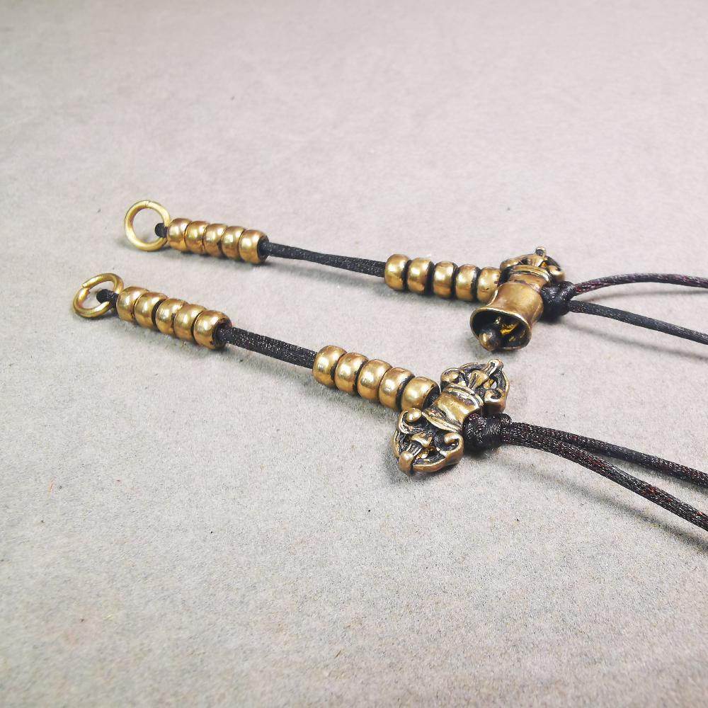 5mm Brass Prayer Bead Counters with Dorje Bell Pendant - Gandhanra-ART