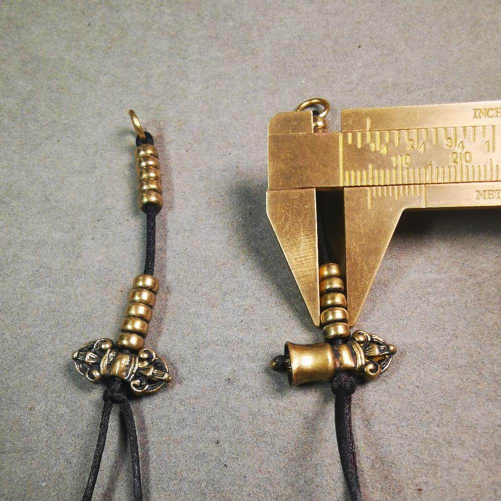 5mm Brass Prayer Bead Counters with Dorje Bell Pendant - Gandhanra-ART