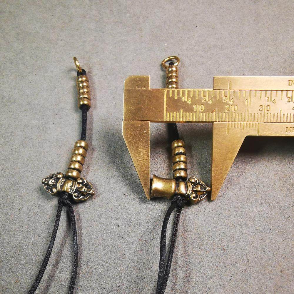 5mm Brass Prayer Bead Counters with Dorje Bell Pendant - Gandhanra-ART