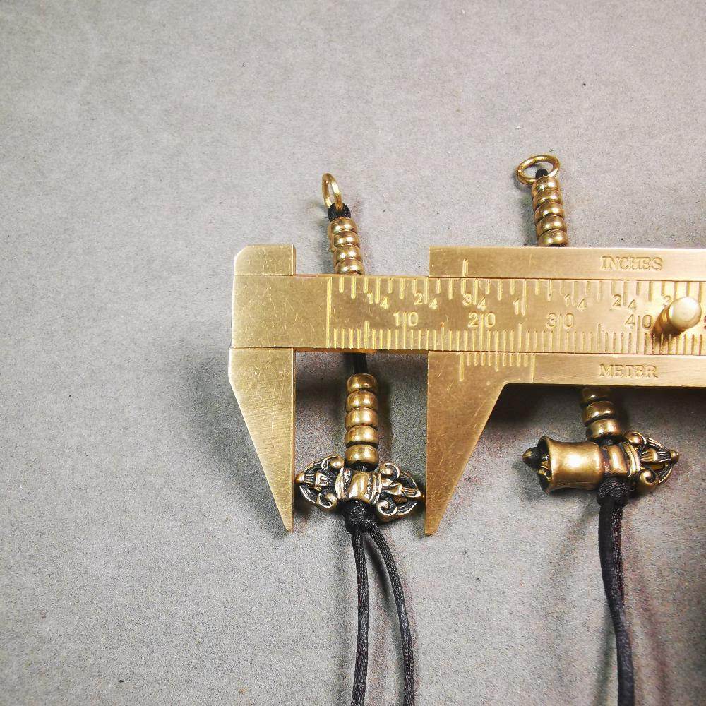 5mm Brass Prayer Bead Counters with Dorje Bell Pendant - Gandhanra-ART