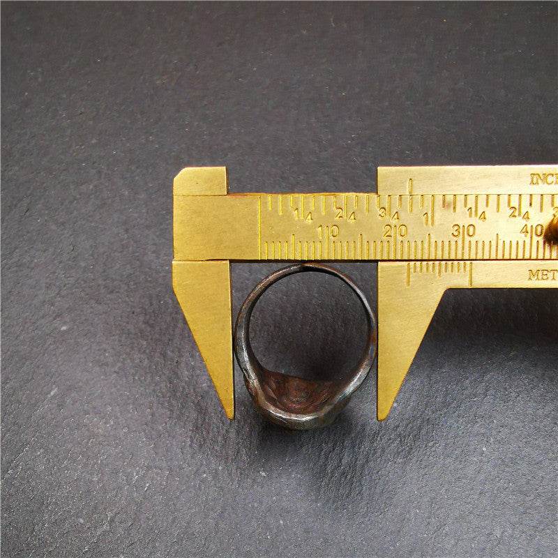 Shankha Conch Ring - Tibetan Buddhist art, size reference