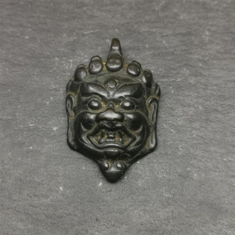 Gandhanra Antique Tibetan Buddhism Thokcha Amulet,Mahakala Pendant,1.8" × 1.2"