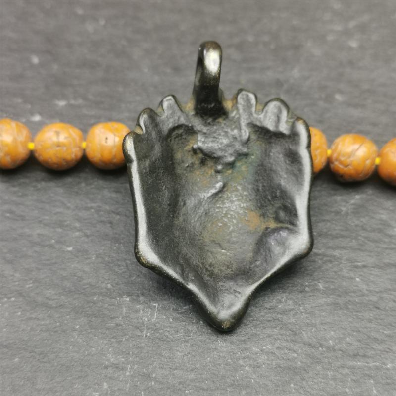 Gandhanra Antique Tibetan Buddhism Thokcha Amulet,Mahakala Pendant,1.8" × 1.2"