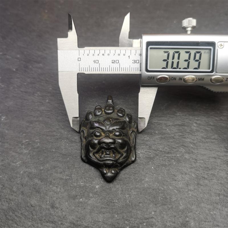 Gandhanra Antique Tibetan Buddhism Thokcha Amulet,Mahakala Pendant,1.8" × 1.2"