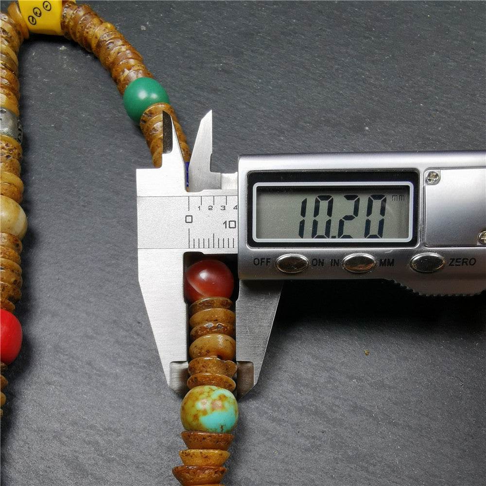 Old Kapala Skull Bone Mala,Disk Shape - Gandhanra-ART