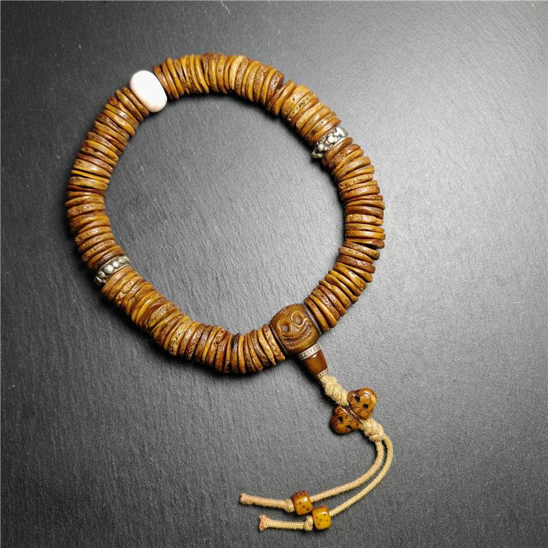 Old Disk Kapala Skull Bone Mala - Gandhanra-ART