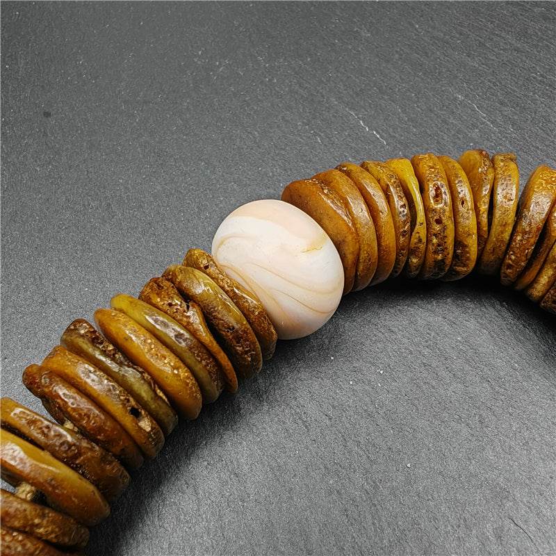 Old Disk Kapala Skull Bone Mala - Gandhanra-ART
