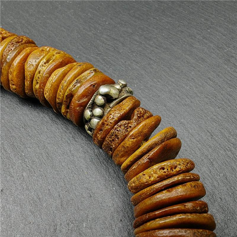 Old Disk Kapala Skull Bone Mala - Gandhanra-ART