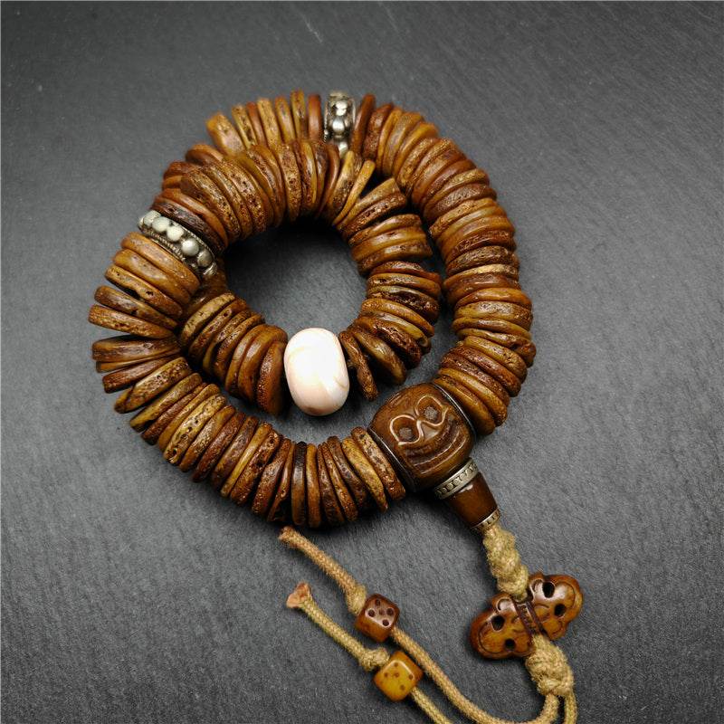 Old Disk Kapala Skull Bone Mala - Gandhanra-ART