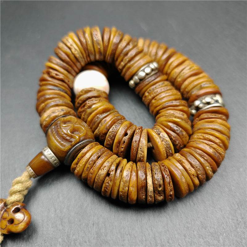 Old Disk Kapala Skull Bone Mala - Gandhanra-ART