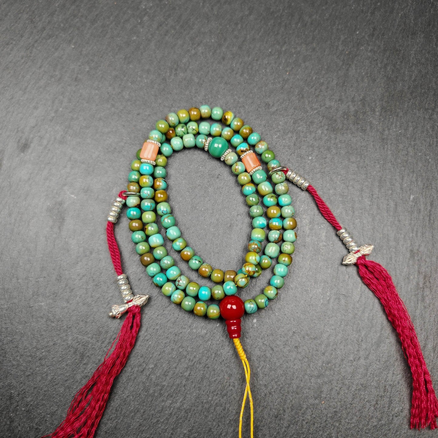 Special sale for Francesco Trudel :Old Guru Dewa Chenpo Tsa Tsa Mold + Turquoise mala - Gandhanra-ART