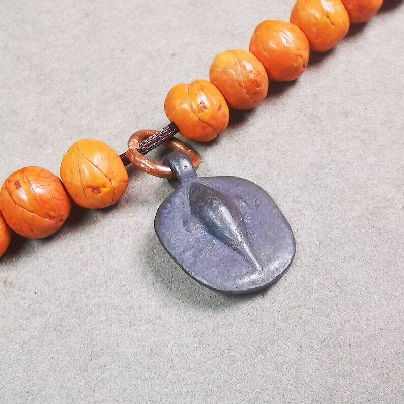 Mala Pendant,Shankha Conch Amulet for Prayer Beads, Bag Hanging, 0.84"