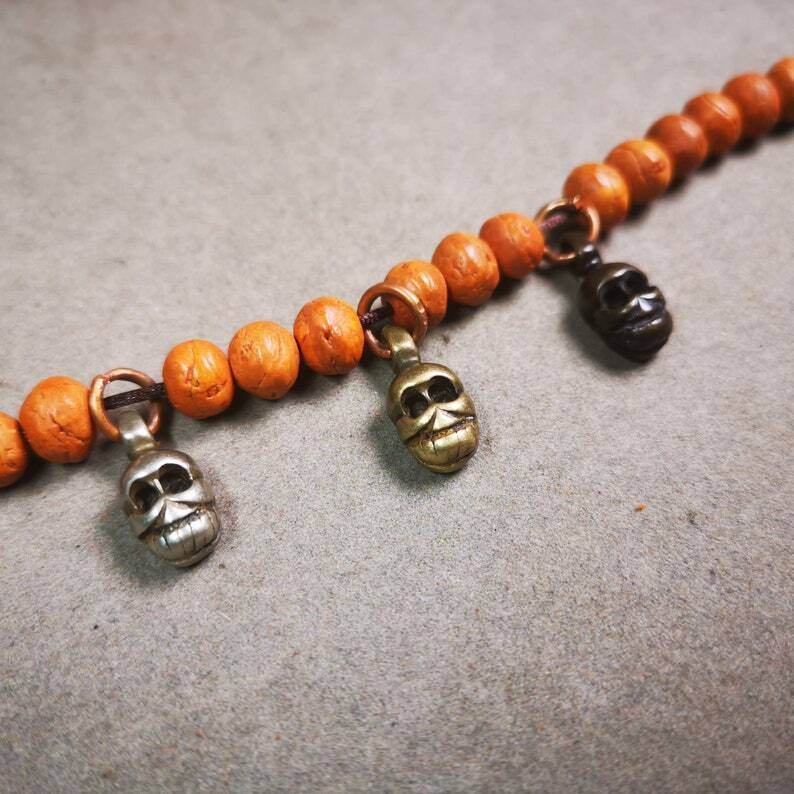 Mala Pendant,Skull Citipati Amulet for Prayer Beads - Gandhanra-ART