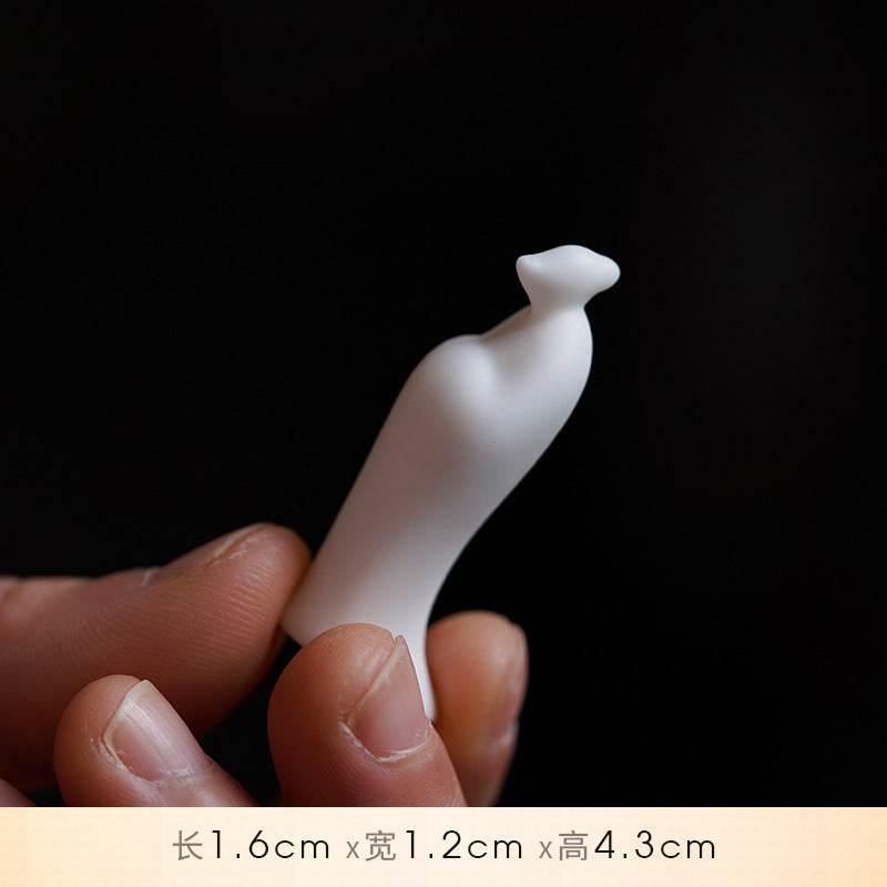 White Ceramic Zen Figurine Ornament - Gandhanra-ART