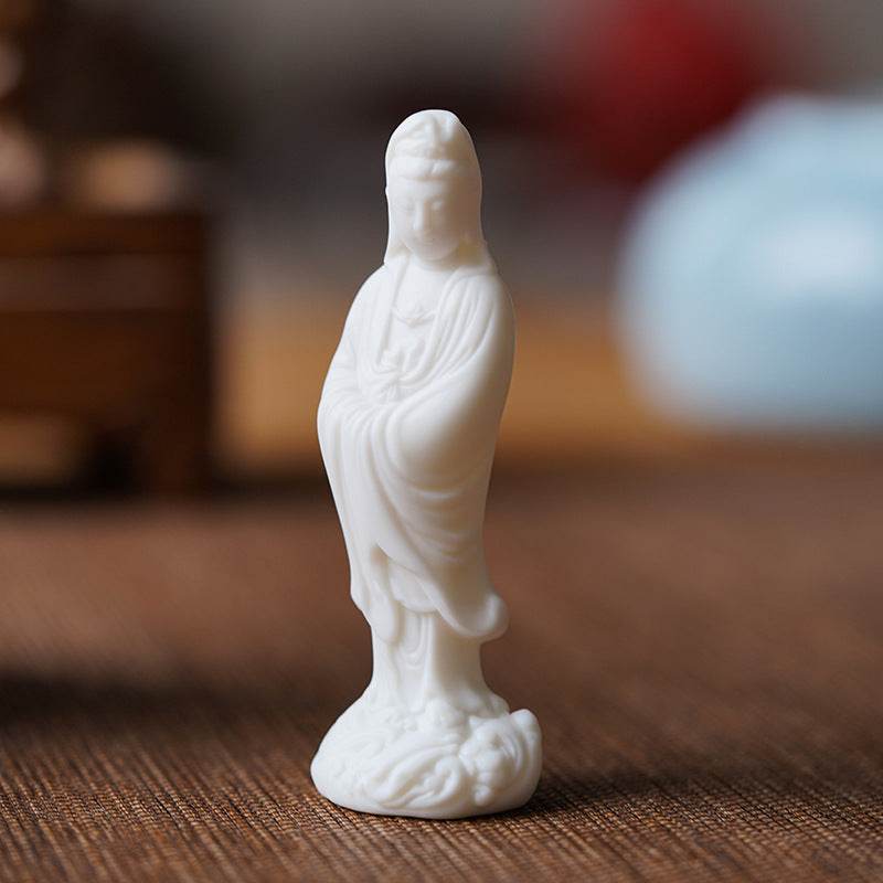 White Ceramic Zen Figurine Ornament - Gandhanra-ART
