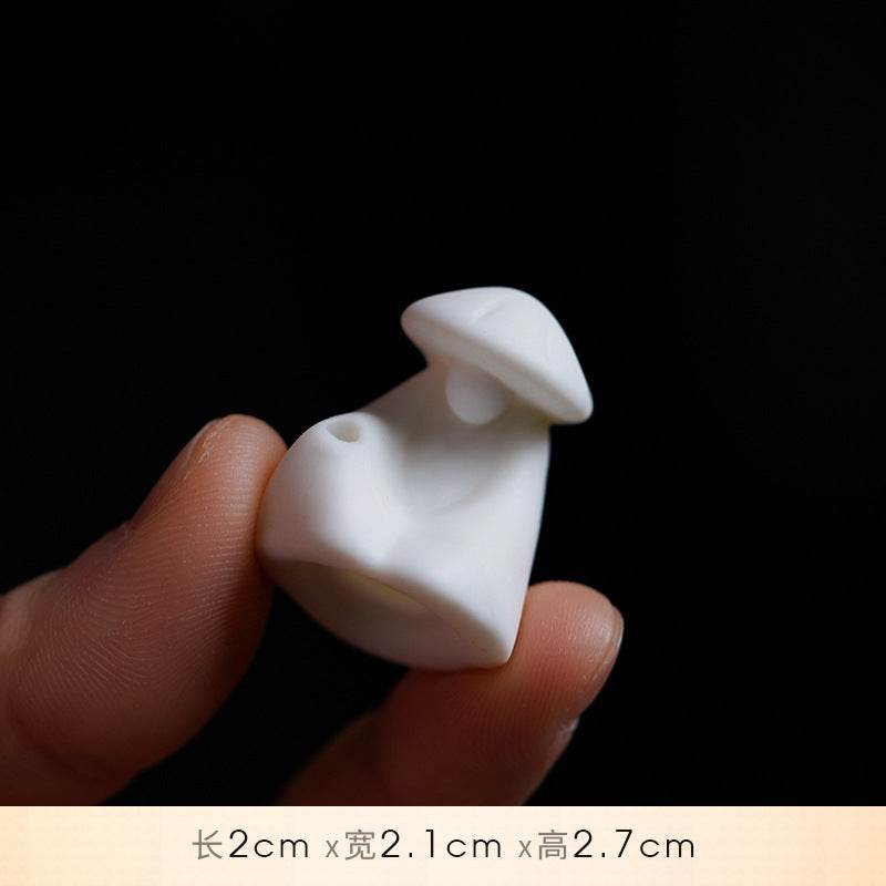 White Ceramic Zen Figurine Ornament - Gandhanra-ART