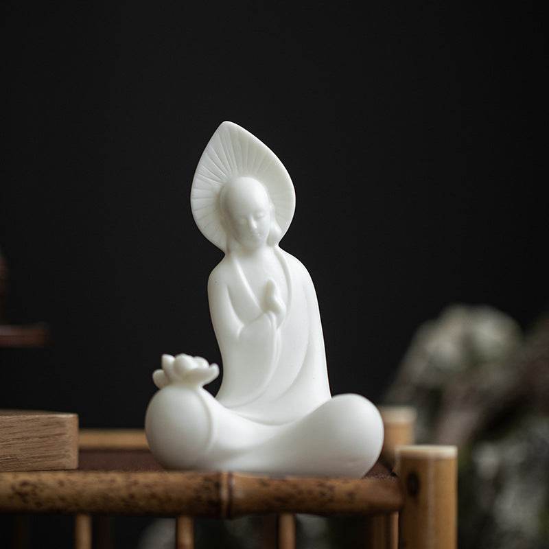 White Porcelain Buddha Statue - Gandhanra-ART