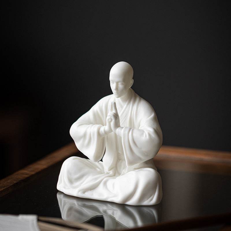 White Porcelain Meditation Buddha Statues - Gandhanra-ART