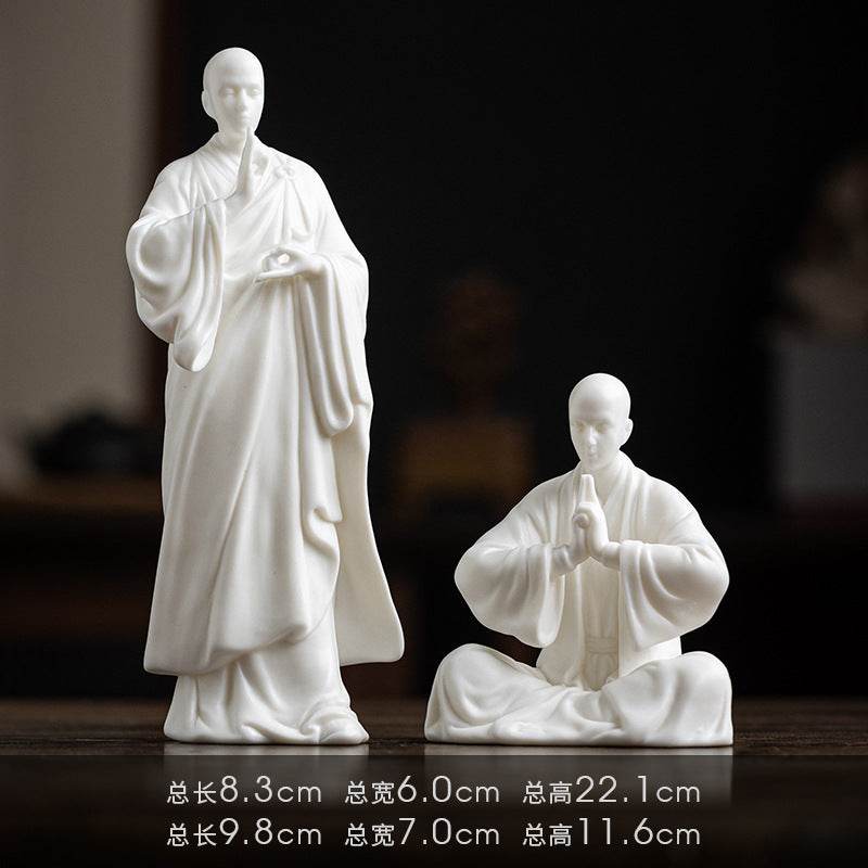 White Porcelain Meditation Buddha Statues - Gandhanra-ART