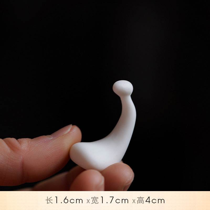 White Ceramic Zen Figurine Ornament - Gandhanra-ART