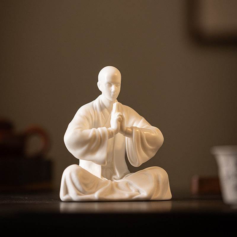 White Porcelain Meditation Buddha Statues - Gandhanra-ART