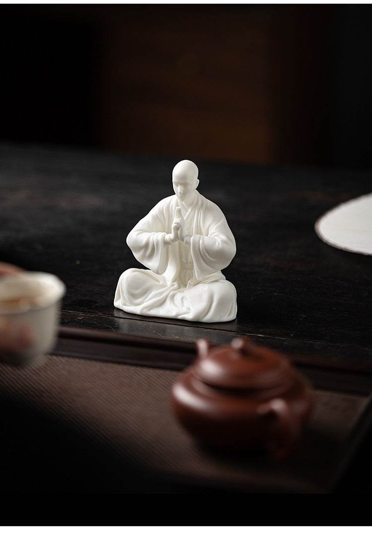 White Porcelain Meditation Buddha Statues - Gandhanra-ART