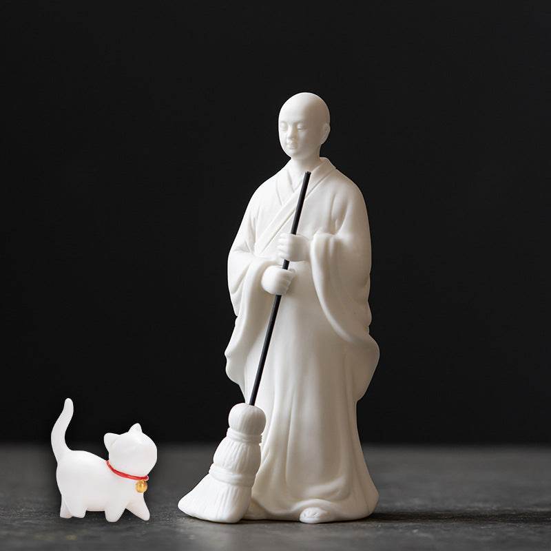 Sweeping Monk Buddha Statue - Gandhanra-ART