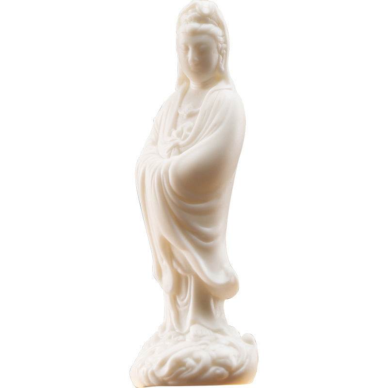 White Ceramic Zen Figurine Ornament - Gandhanra-ART