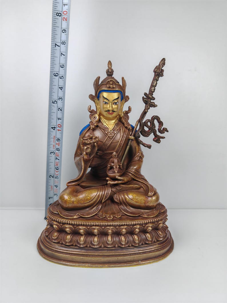 Padmasambhava - Lotus-Born Guru Rinpoche - Buddha Statue - Tibetan Buddhist statue, size reference