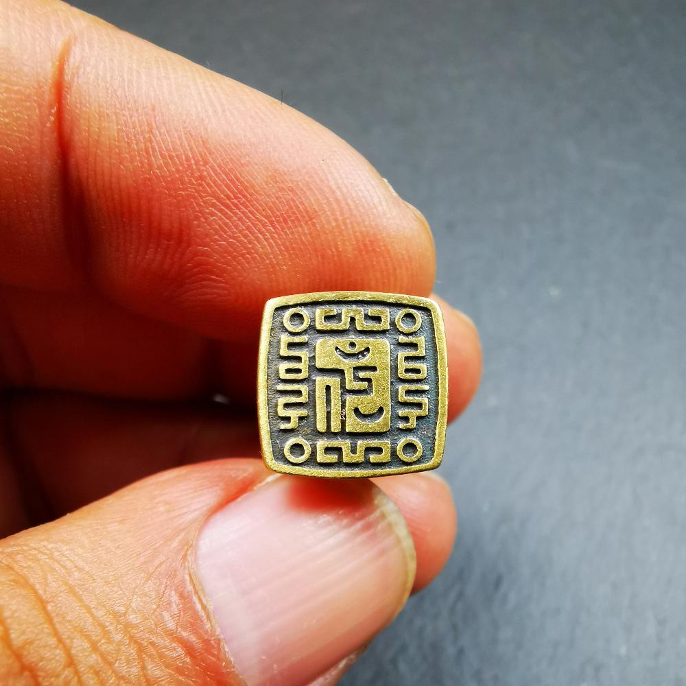 Tibetan Buddhism Seal, Handmade Snow Lion Shape with Kalachakra Symbol