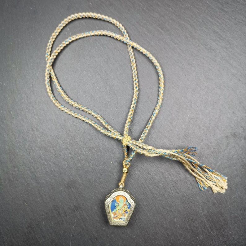 Tibetan Buddhist Gau Box Amulet, Green Tara Ghau Shrine, Altar Pendant