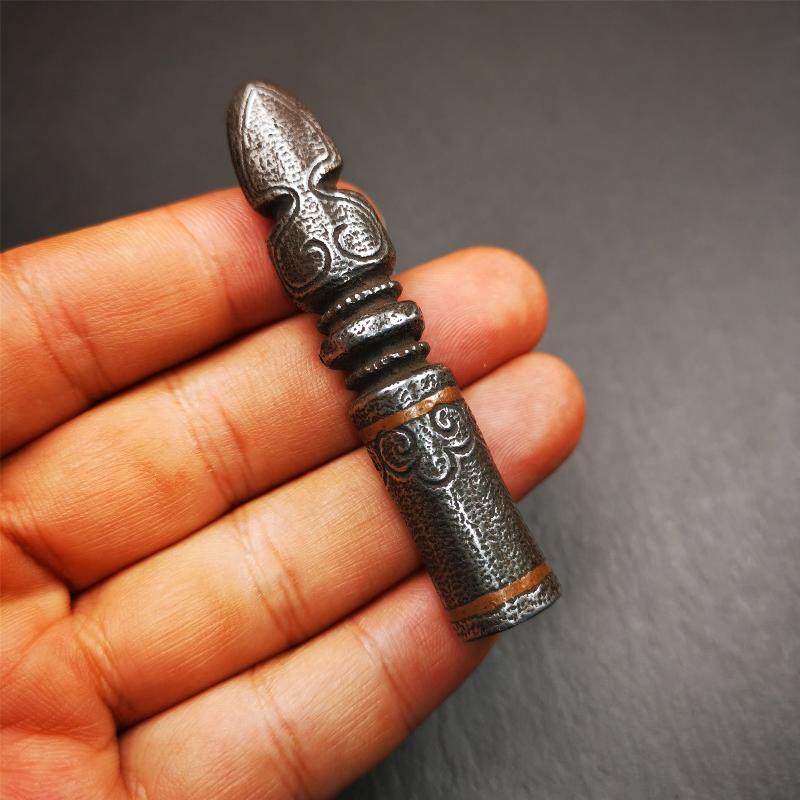 Tibetan Seal Amulet, Shankha(Divine hConch)Symbol of Buddhist, 2.76"