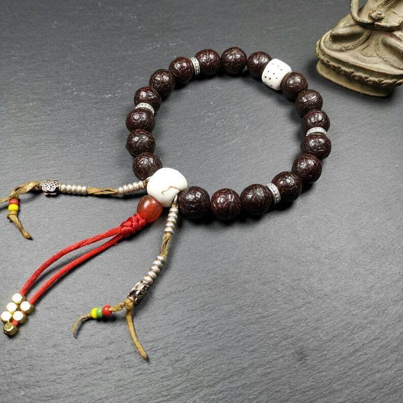Handhold Wrist Mala, Bodhi Seed Beads Bracelet - Gandhanra-ART