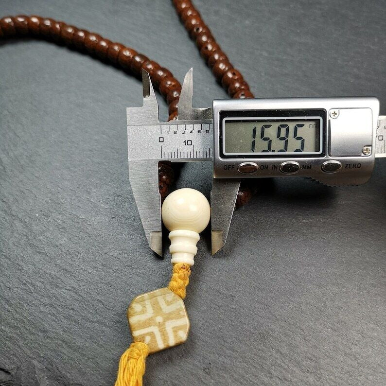 Mala, collar de 108 cuentas de oración con semillas de loto, 30"