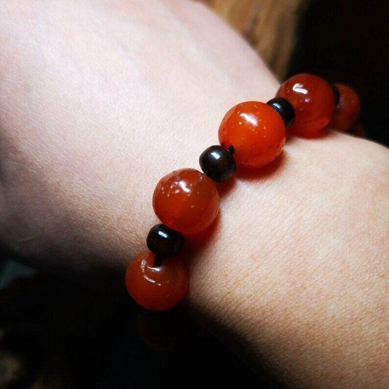 Nanhong Red Agate Bracelet,Amulet Mala Bracelet - Gandhanra-ART